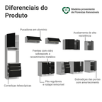 Armário de Cozinha Completa 400 cm Branco/Preto Lux Madesa 02