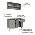 Armário de Cozinha Compacta 120cm Cinza Nice Madesa 02