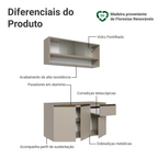 Armário de Cozinha Compacta 120 cm Suspensa Crema Nice Madesa 04