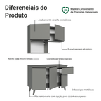 Armário de Cozinha Compacta 120 cm Cinza Nice Madesa 05