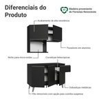 Armário de Cozinha Compacta 120 cm Preto Nice Madesa 05