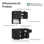 Armário de Cozinha Compacta 120 cm Suspenso Preto Nice Madesa 06