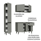 Armário de Cozinha Compacta 160cm Cinza Nice Madesa 01