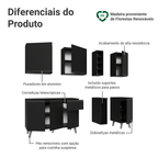 Armário de Cozinha Compacta 180 cm Preto Nice Madesa 01