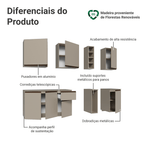 Armário de Cozinha Compacta 180 cm Suspenso Crema Nice Madesa 04