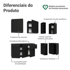 Armário de Cozinha Compacta 180 cm Suspenso Preto Nice Madesa 04