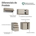 Armário de Cozinha Compacta Suspensa 200 cm Crema Nice Madesa 05