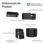 Armário de Cozinha Compacta 200 cm Suspenso Preto Nice Madesa 05