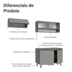 Armário de Cozinha Compacta 200cm Cinza Nice Madesa 09