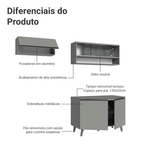 Armário de Cozinha Compacta 200cm Cinza Nice Madesa 10