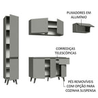 Armário de Cozinha Completa 220cm Cinza Nice Madesa 01