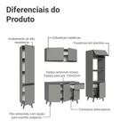 Armário de Cozinha Completa 220cm Cinza Nice Madesa 05