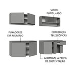 Armário de Cozinha Completa Suspenso 240cm Cinza Nice Madesa 04