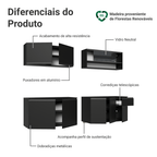 Armário de Cozinha Completa 260 cm Suspenso Preto Nice Madesa 05