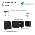 Armário de Cozinha Completa 240 cm Suspenso Preto Nice Madesa 10