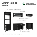 Armário de Cozinha Completa 260 cm Preto Nice Madesa 01