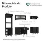 Armário de Cozinha Completa 260 cm Preto Nice Madesa 02
