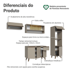 Armário de Cozinha Completa 260 cm Crema Nice Madesa 03