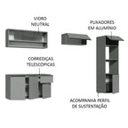 Armário de Cozinha Completa Suspenso 260cm Cinza Nice Madesa 10