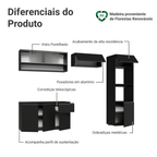 Armário de Cozinha Completa 260 cm Suspenso Preto Nice Madesa 11