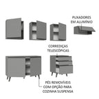 Armário de Cozinha Completa 260cm Cinza Nice Madesa 12