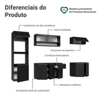 Armário de Cozinha Completa 260 cm Suspenso Preto Nice Madesa 015