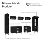 Armário de Cozinha Completa 280 cm Preto Nice Madesa 01