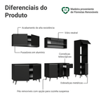 Armário de Cozinha Completa 300 cm Preto Nice Madesa 01