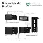 Armário de Cozinha Completa 300 cm Preto Nice Madesa 02