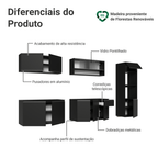 Armário de Cozinha Completa 300 cm Suspenso Preto Nice Madesa 04