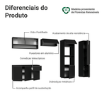Armário de Cozinha Completa 300 cm Suspenso Preto Nice Madesa 06