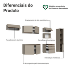 Armário de Cozinha Completa 300cm Suspensa Crema Nice Madesa 10