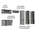 Armário de Cozinha Completa Suspenso 320cm Cinza Nice Madesa 04