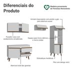 Armário de Cozinha Completa 260 cm Branco Pieta Madesa 02