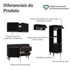 Armário de Cozinha Completa 260 cm Preto Pieta Madesa 02