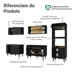 Armário de Cozinha Completa 310 cm Preto Pieta Madesa 01