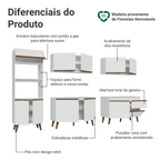 Armário de Cozinha Completa 310 cm Branco Pieta Madesa 03