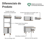 Armário de Cozinha Completa 330 cm Branco Pieta Madesa 01