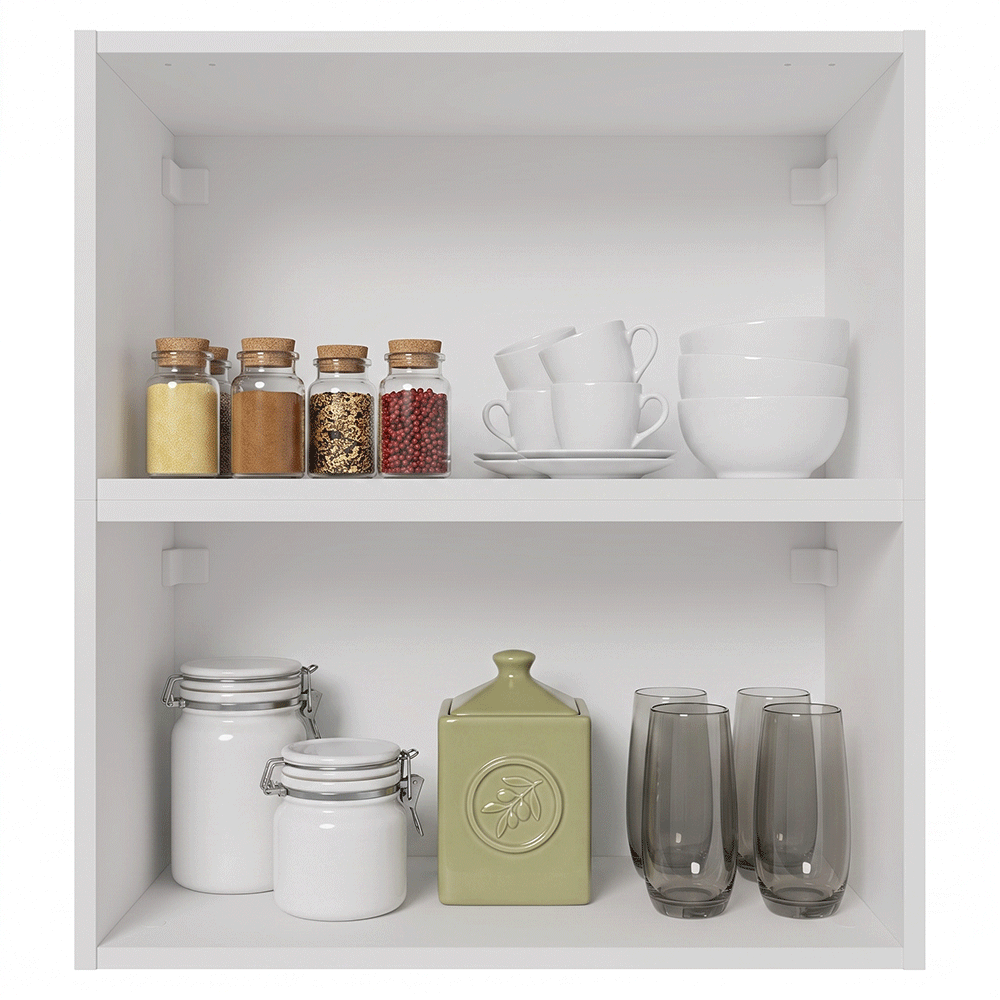 Kit 2 Armários Aéreos de Cozinha 60 cm Branco/Preto Vidro Reflecta Bronze Vinil Madesa