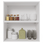 Kit 2 Armários Aéreos de Cozinha 60 cm Branco/Preto Vidro Reflecta Bronze Vinil Madesa