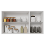 Kit 2 Armários Aéreos de Cozinha 3 Portas 120 cm Branco/Preto Vidro Reflecta Bronze Vinil Madesa