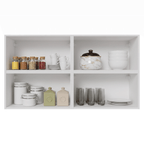 Kit 4 Armários Aéreos de Cozinha 120 cm Branco/Preto Vidro Reflecta Bronze Vinil Madesa