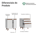 Kit com Dois Balcões de Cozinha 2 Portas 3 Gavetas (com tampo) Branco Reims Madesa
