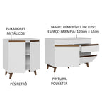 Kit com 2 Balcões de Cozinha Madesa Reims 4 Portas 1 Gaveta (Com Tampo) Branco