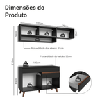 Armário de Cozinha Compacta 190cm Preto Reims Madesa 06