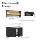 Armário de Cozinha Compacta 190cm Preto/Rustic Reims Madesa 07