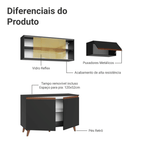 Armário de Cozinha Compacta 190cm Preto Reims Madesa 09