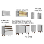 Armário de Cozinha Completa 235cm Branco Reims Madesa 01
