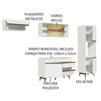 Armário de Cozinha Completa 250cm Branco Reims Madesa 03