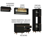 Armário de Cozinha Completa 250cm Preto Reims Madesa 04